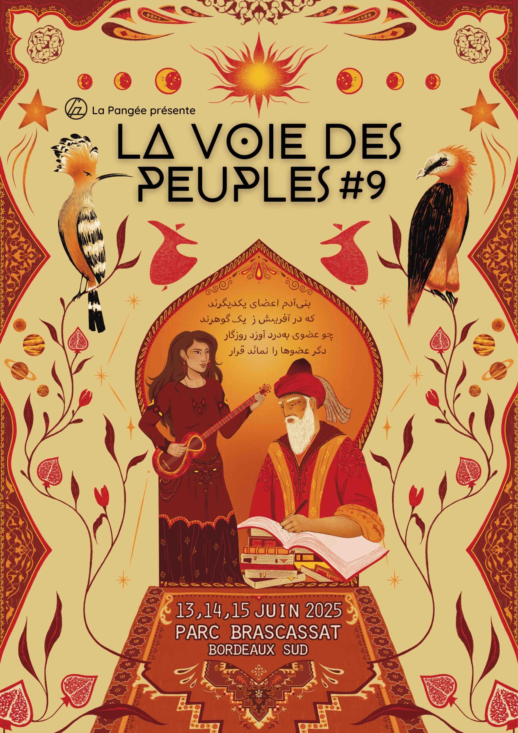 Affiche pour le festival la voie des peuples, 9e édition, porté par la pangée